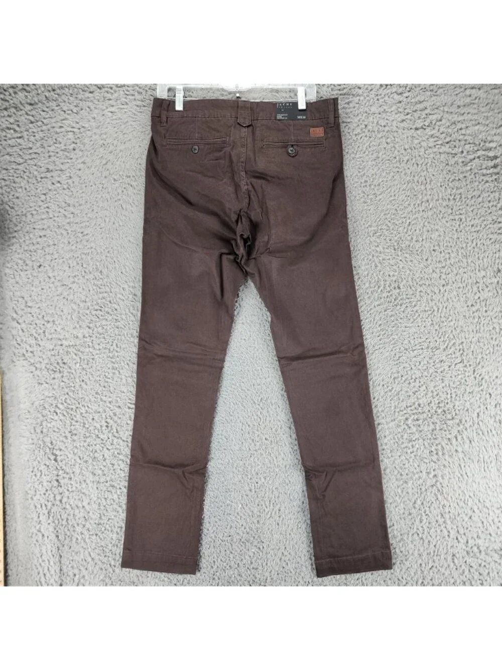 Jachs Pants Mens 30x34 Brown Stretch Mid Rise Straight Fit Slim Straight Leg *NW
